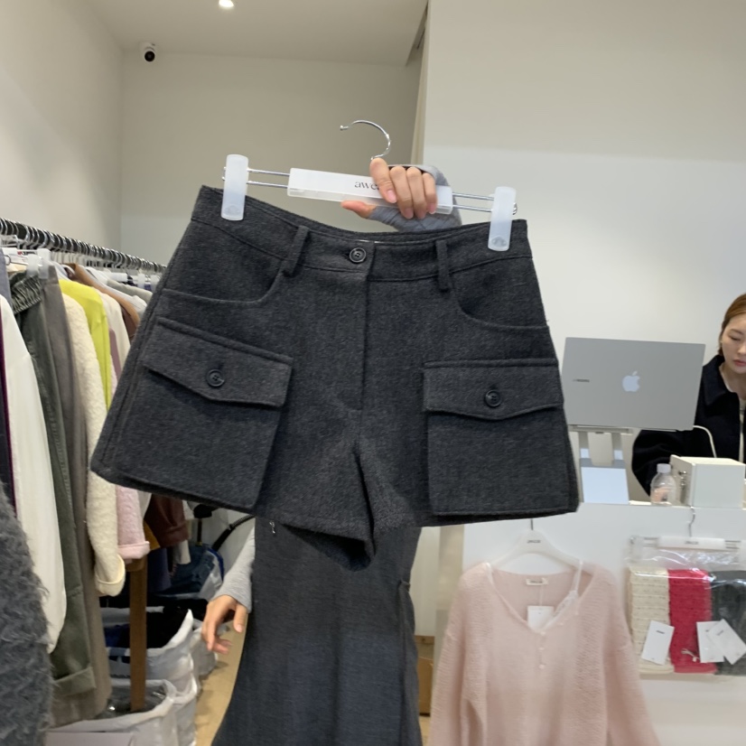 RUMIRU/AWEAR韓國代購女士新品人氣時尚休閑真品短褲口袋awear/RUMIRU短褲圖色1