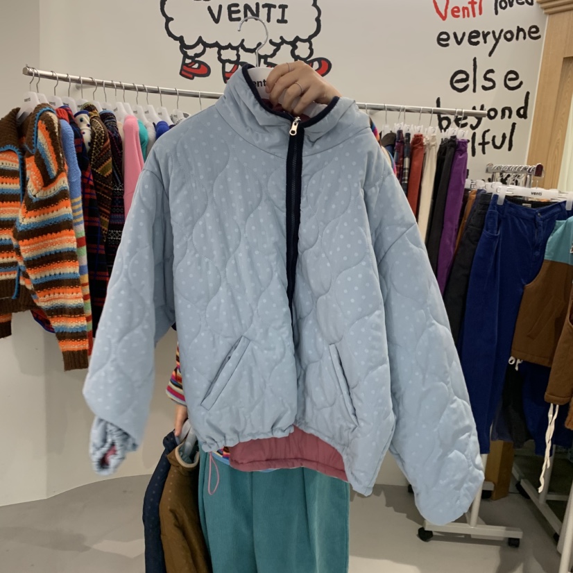 VENTI東大門代購女士新款推薦熱賣短款棉服羽絨服撞色雙面棉VENTI短款棉服圖色1
