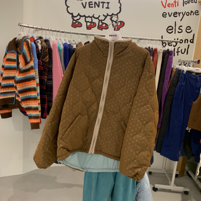 VENTI東大門代購女士新款推薦熱賣短款棉服羽絨服撞色雙面棉VENTI短款棉服圖色2