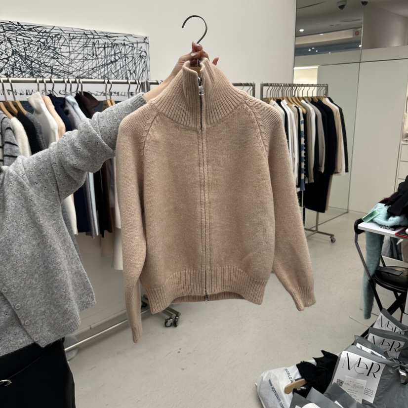 MER韓國代購女裝新品推薦人氣時尚真品休閑熱賣開衫拉鏈MER/ANGELO BIANCO開衫圖色2