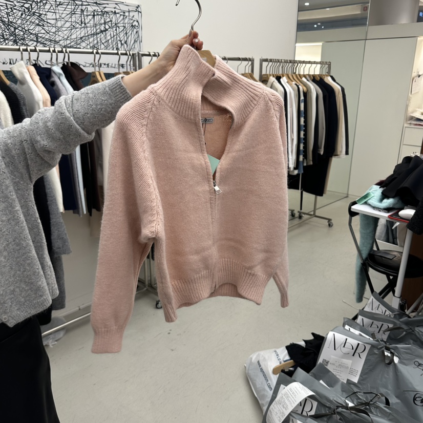 MER韓國代購女裝新品推薦人氣時尚真品休閑熱賣開衫拉鏈MER/ANGELO BIANCO開衫圖色3