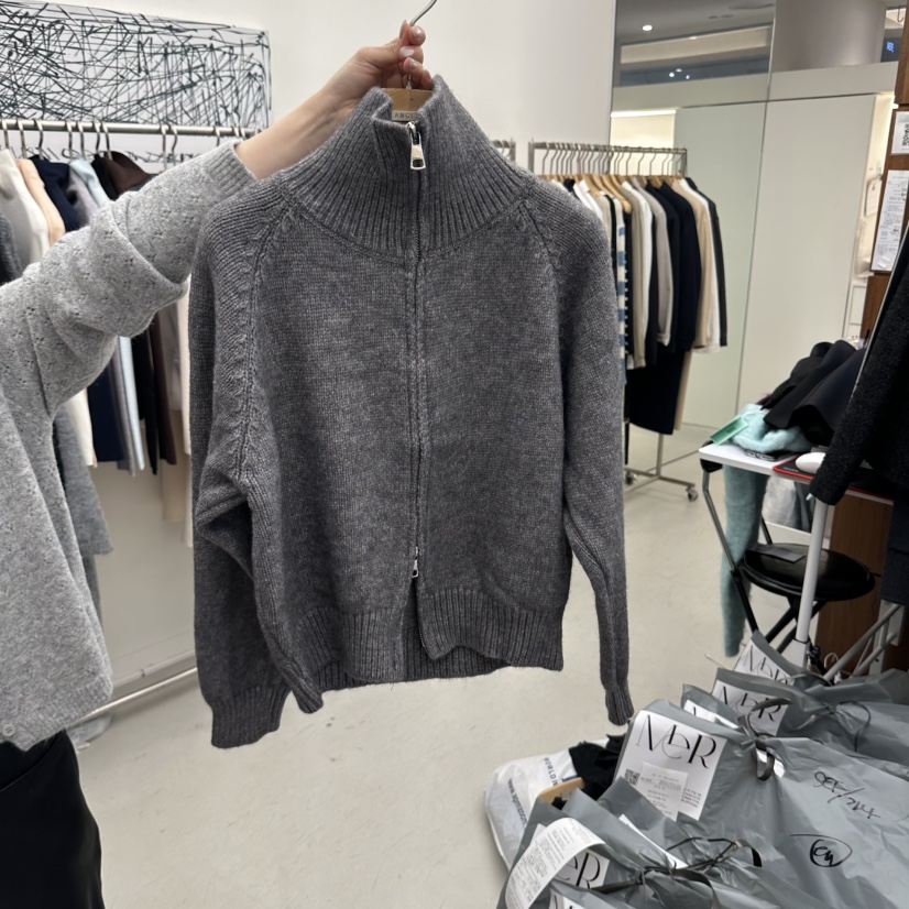 MER韓國代購女裝新品推薦人氣時尚真品休閑熱賣開衫拉鏈MER/ANGELO BIANCO開衫圖色4