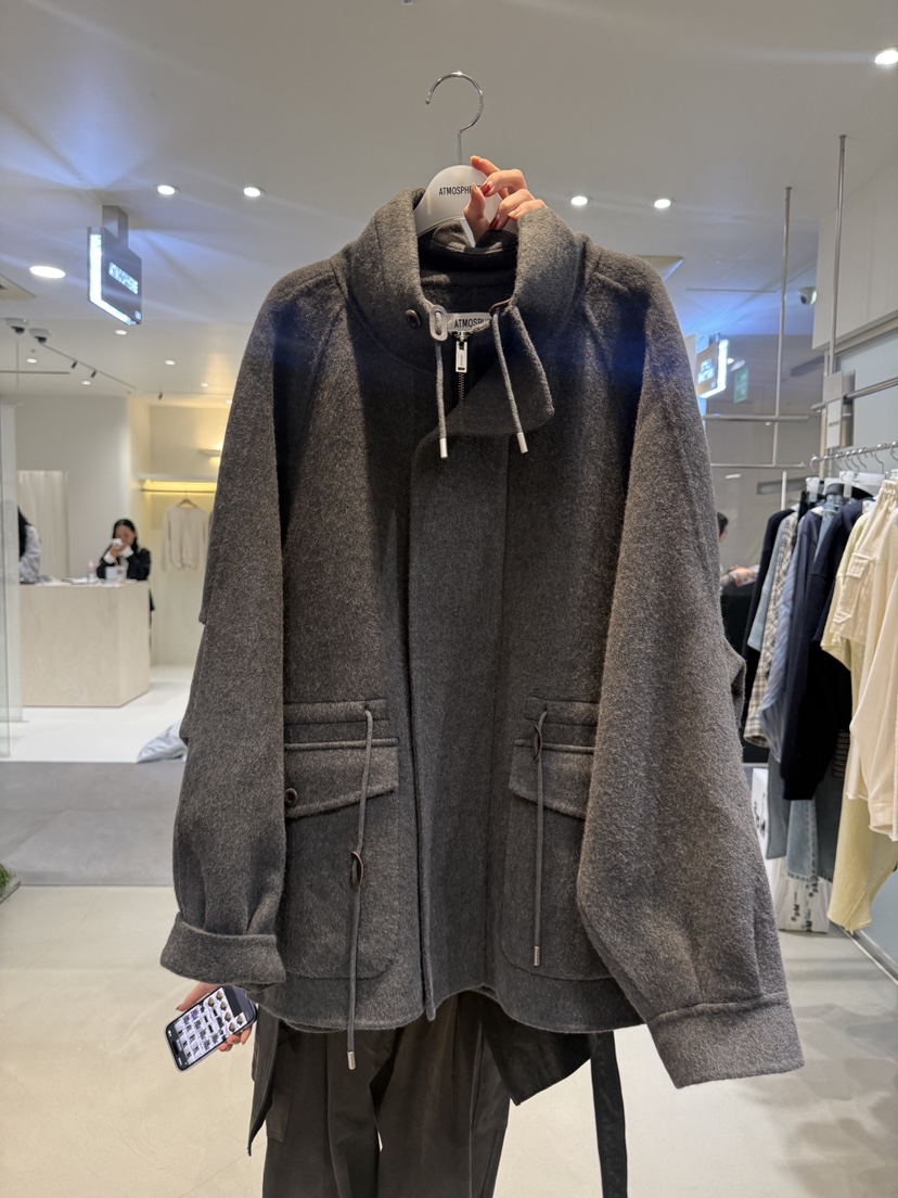 ATMOSPHERE東大門實拍女裝新品時尚真品推薦短款大衣高領ATMOSPHERE短款大衣圖色1