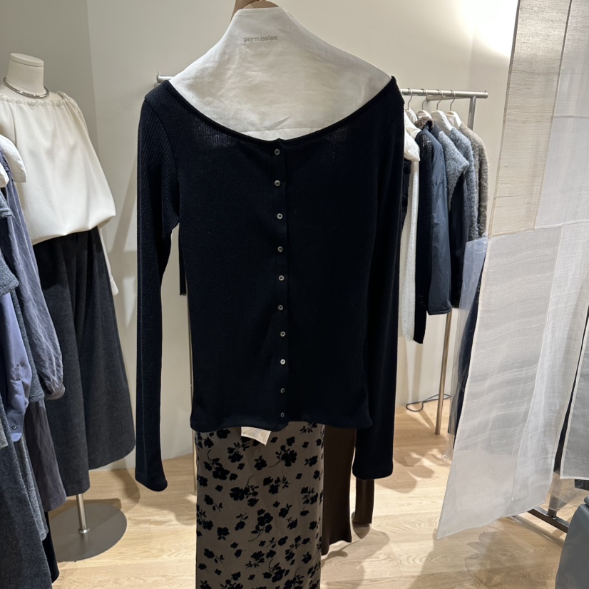 PERMISSION東大門代購女士新品推薦真品休閑開衫船領紐扣PERMISSION開衫圖色3黑色