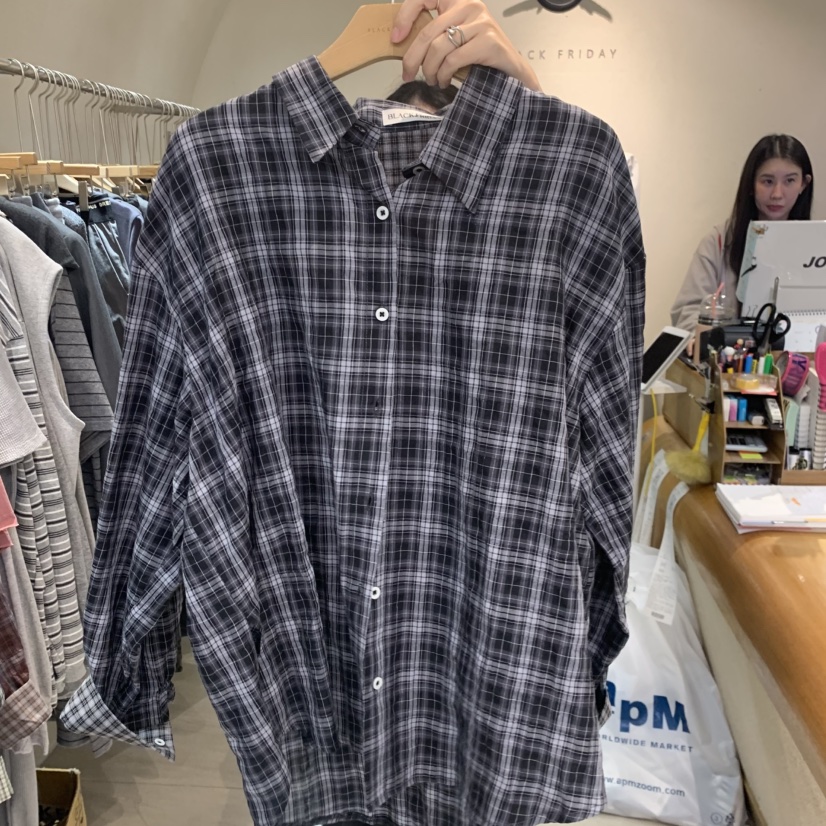 BLACKFRIDAY東大門直郵女裝新品時尚休閑推薦人氣襯衫蕾絲衫BLACK FRIDAY襯衫/蕾絲衫圖色3深藍色