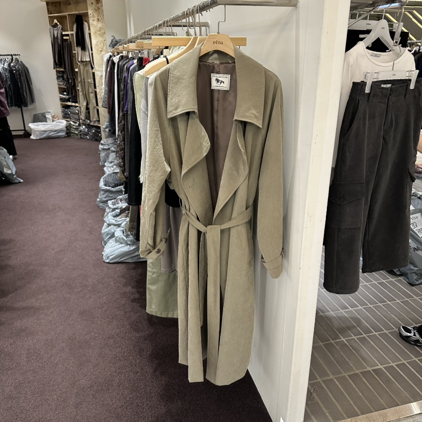 PITA/THEVERLIN東大門實拍女士新品時尚人氣長款風衣含腰帶PITA/THEVERLIN長款風衣圖色1