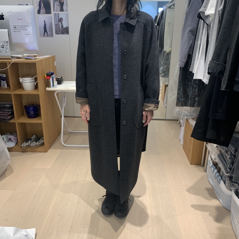 THE STARDUST韓國直郵女裝新品時尚中長款大衣人字紋腰帶THE STARDUST中長款大衣圖色1