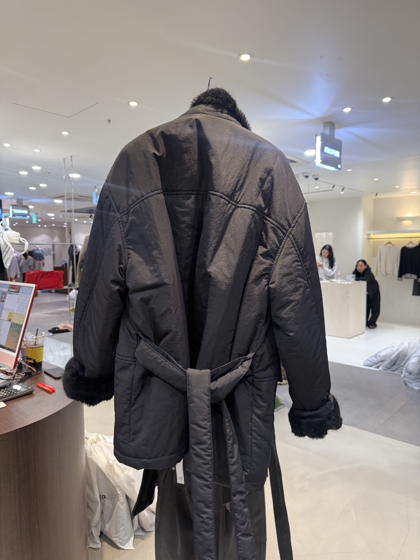 ATMOSPHERE韓國代購女裝新品人氣休閑推薦短款棉服含腰帶ATMOSPHERE短款棉服