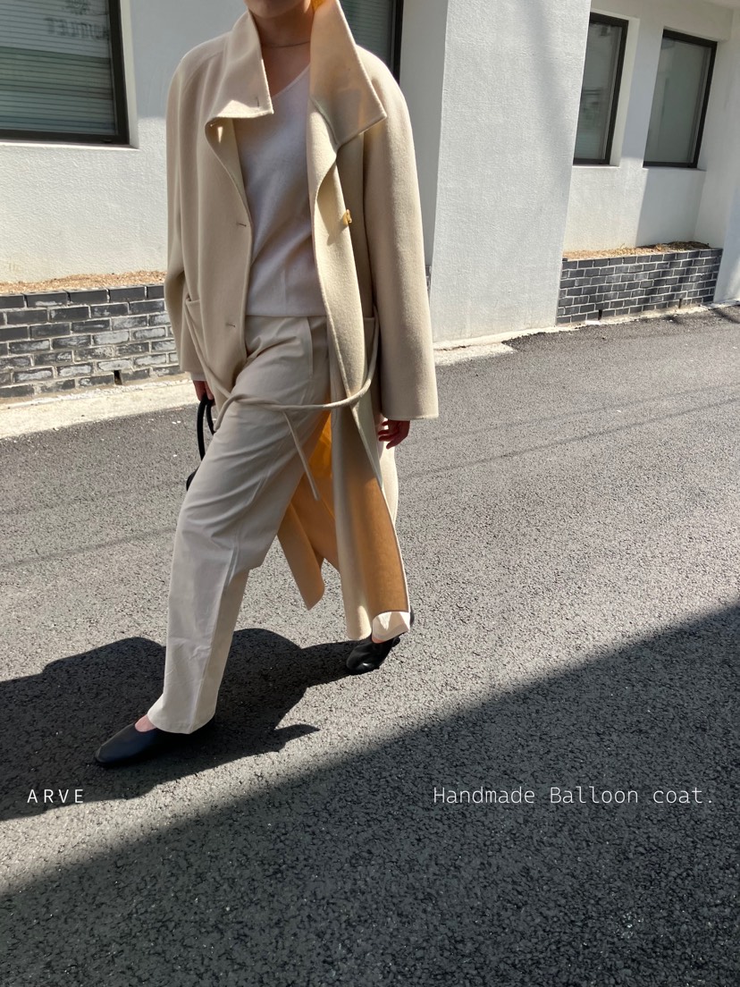ARVE韓國直郵女士新款真品時尚人氣推薦中長款大衣含腰繩ARVE中長款大衣
