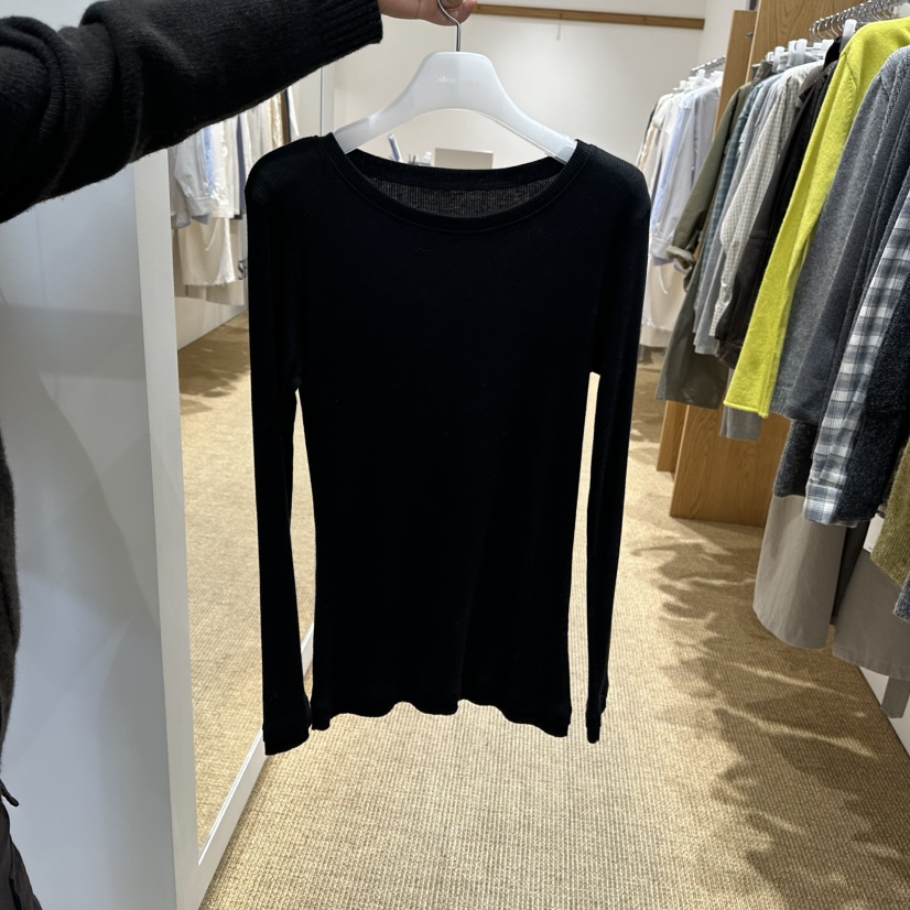WE ARE/WELOVER東大門代購女裝新款時尚真品推薦長袖T恤SHOP_WE ARE長袖T恤圖色2黑色