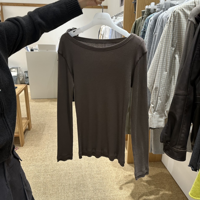 WE ARE/WELOVER東大門代購女裝新款時尚真品推薦長袖T恤SHOP_WE ARE長袖T恤圖色3棕色