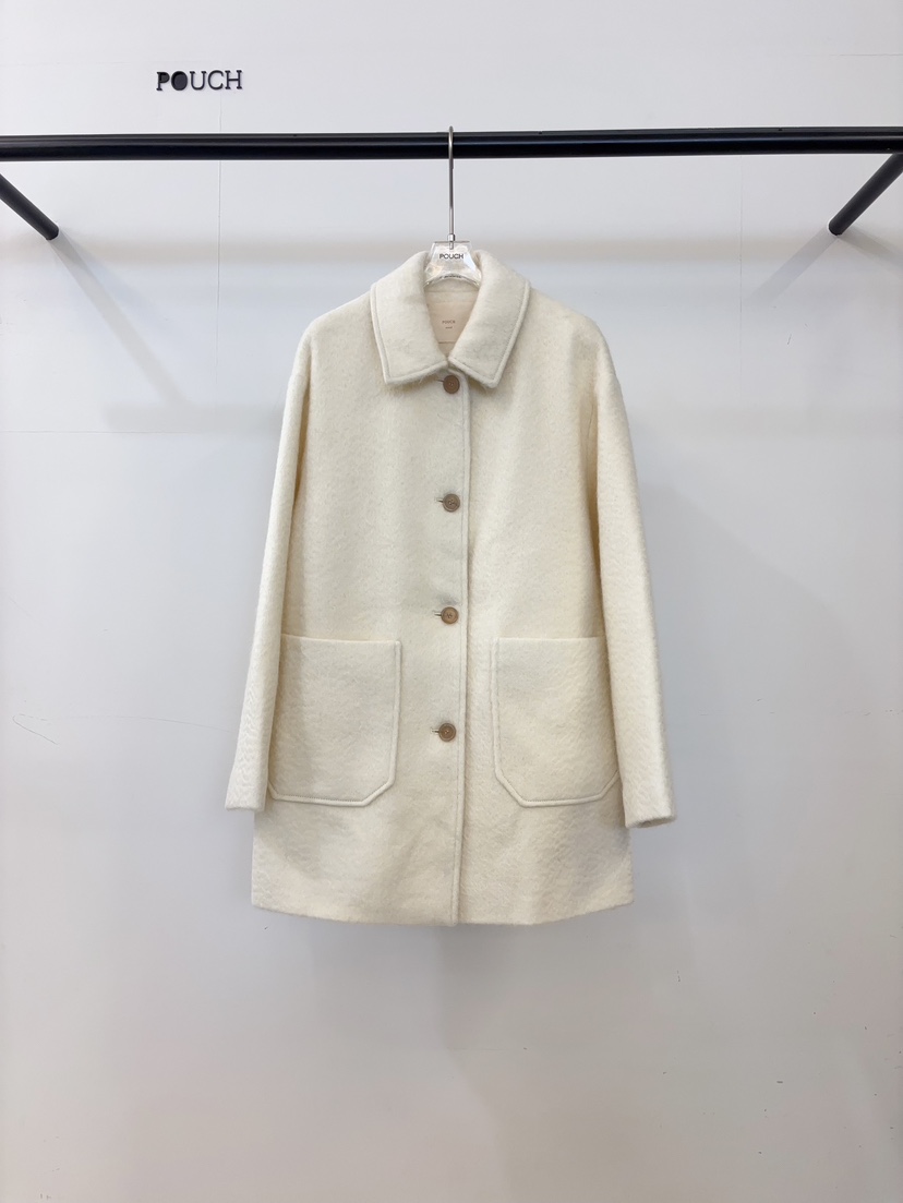POUCH東大門實拍女士新品真品熱賣時尚人氣推薦中長款大衣POUCH中長款大衣圖色1