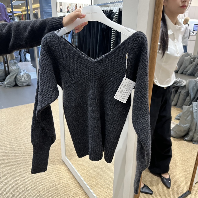 WE ARE/WELOVER東大門實拍女裝新品熱賣真品休閑時尚毛衣SHOP_WE ARE毛衣圖色1墨色