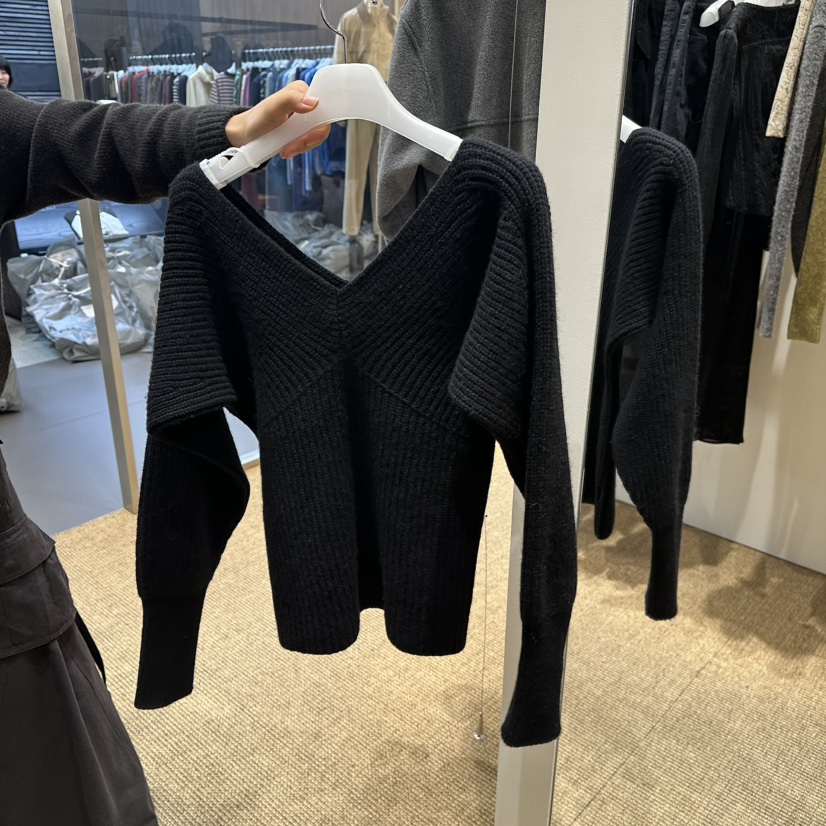 WE ARE/WELOVER東大門實拍女裝新品熱賣真品休閑時尚毛衣SHOP_WE ARE毛衣圖色2黑色