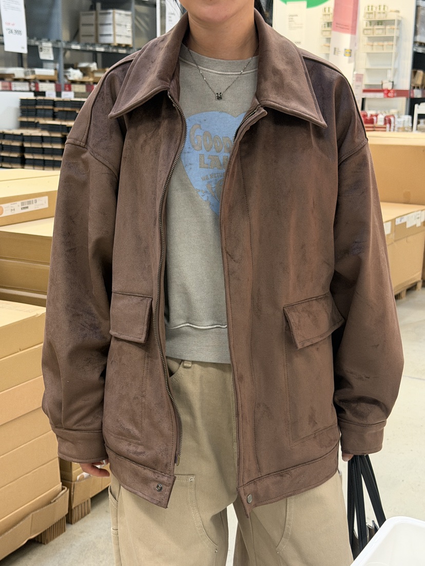 LEEHEE東大門實拍女士新品時尚休閑熱賣真品推薦夾克絨面革LEEHEE夾克圖色1