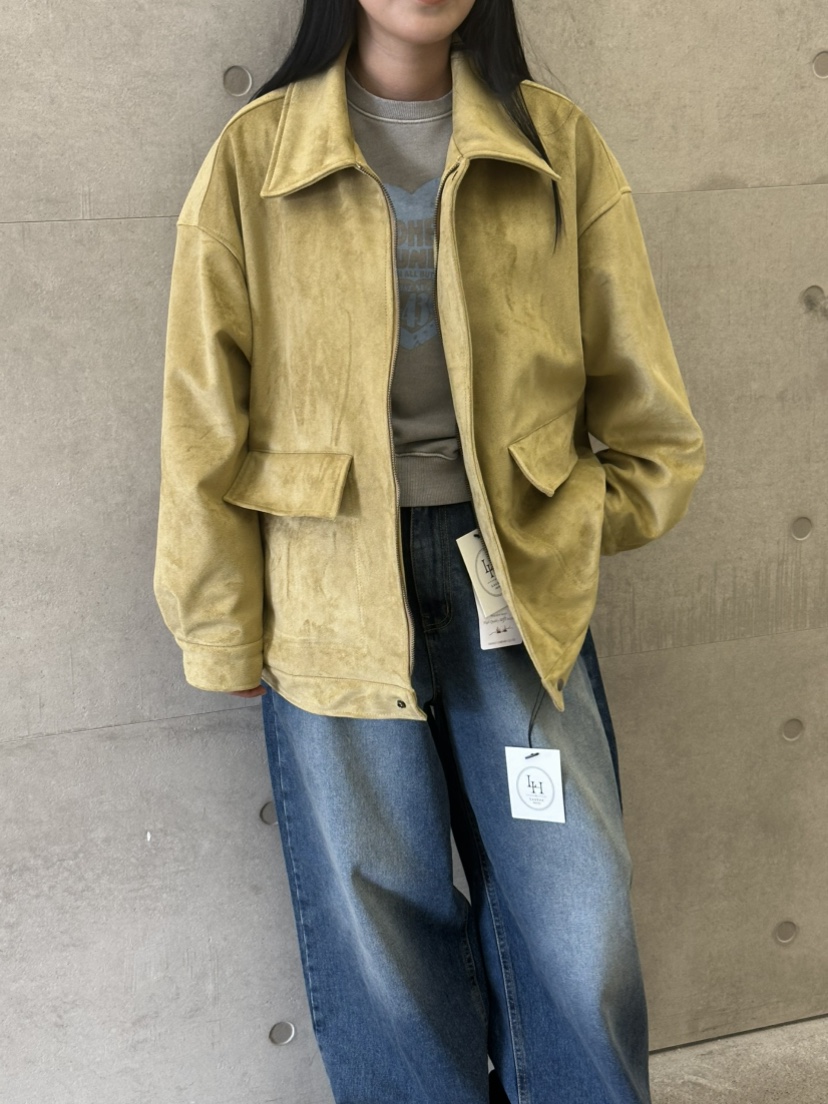 LEEHEE東大門實拍女士新品時尚休閑熱賣真品推薦夾克絨面革LEEHEE夾克圖色2