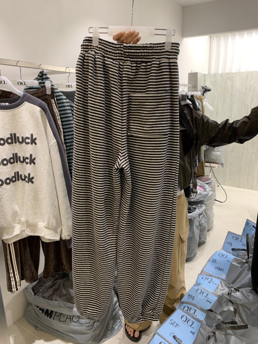 EYEL韓國代購女裝新款熱賣推薦真品休閑人氣時尚休閑褲抓絨EYEL休閑褲