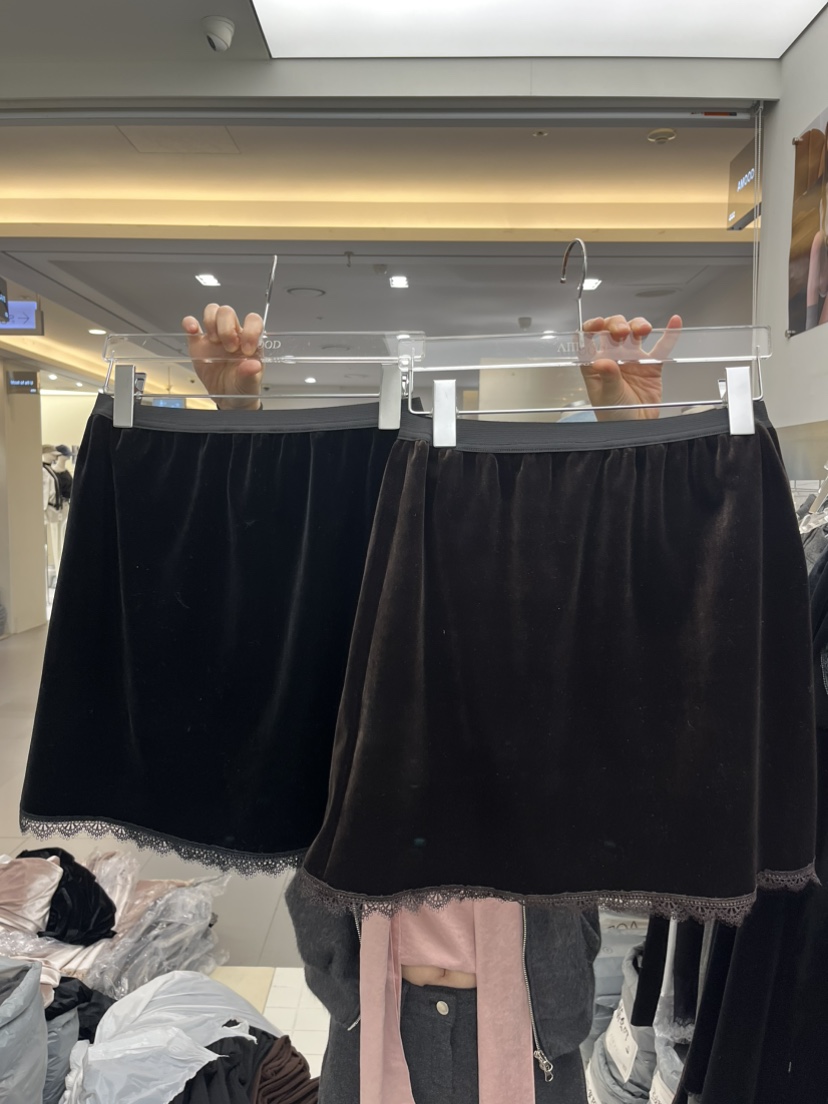 AMOOD東大門直郵女士新品推薦熱賣人氣休閑半身裙中短裙絲絨AMOOD半身裙/中短裙
