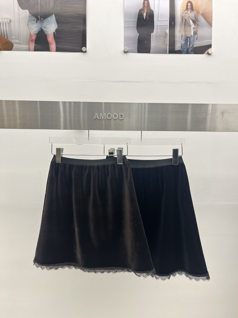 AMOOD東大門直郵女士新品推薦熱賣人氣休閑半身裙中短裙絲絨AMOOD半身裙/中短裙
