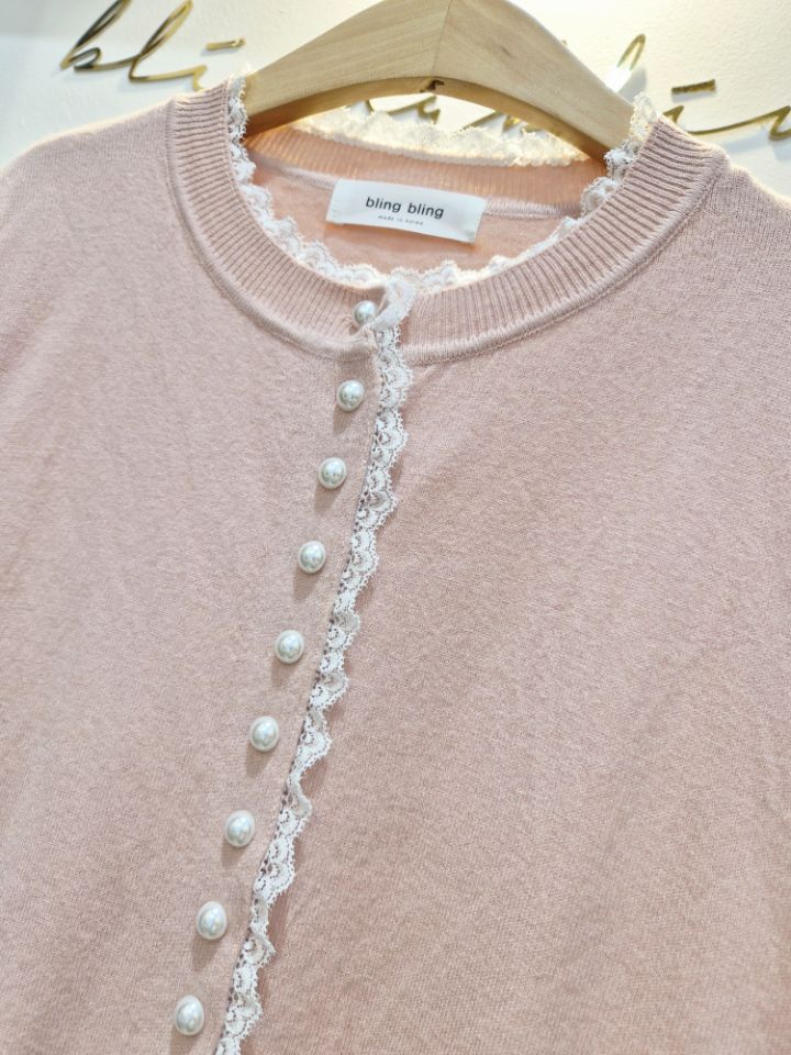 BLING BLING-S/RICO韓國代購女士新品時尚開衫不對稱蕾絲BLING BLING-S/RICO開衫