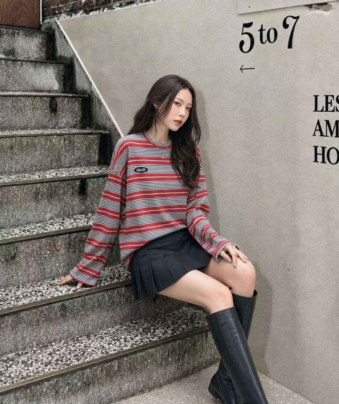 CHOCO CARAMEL韓國直郵女士新品推薦熱賣真品時尚長袖T恤B CLOTHES長袖T恤圖色2