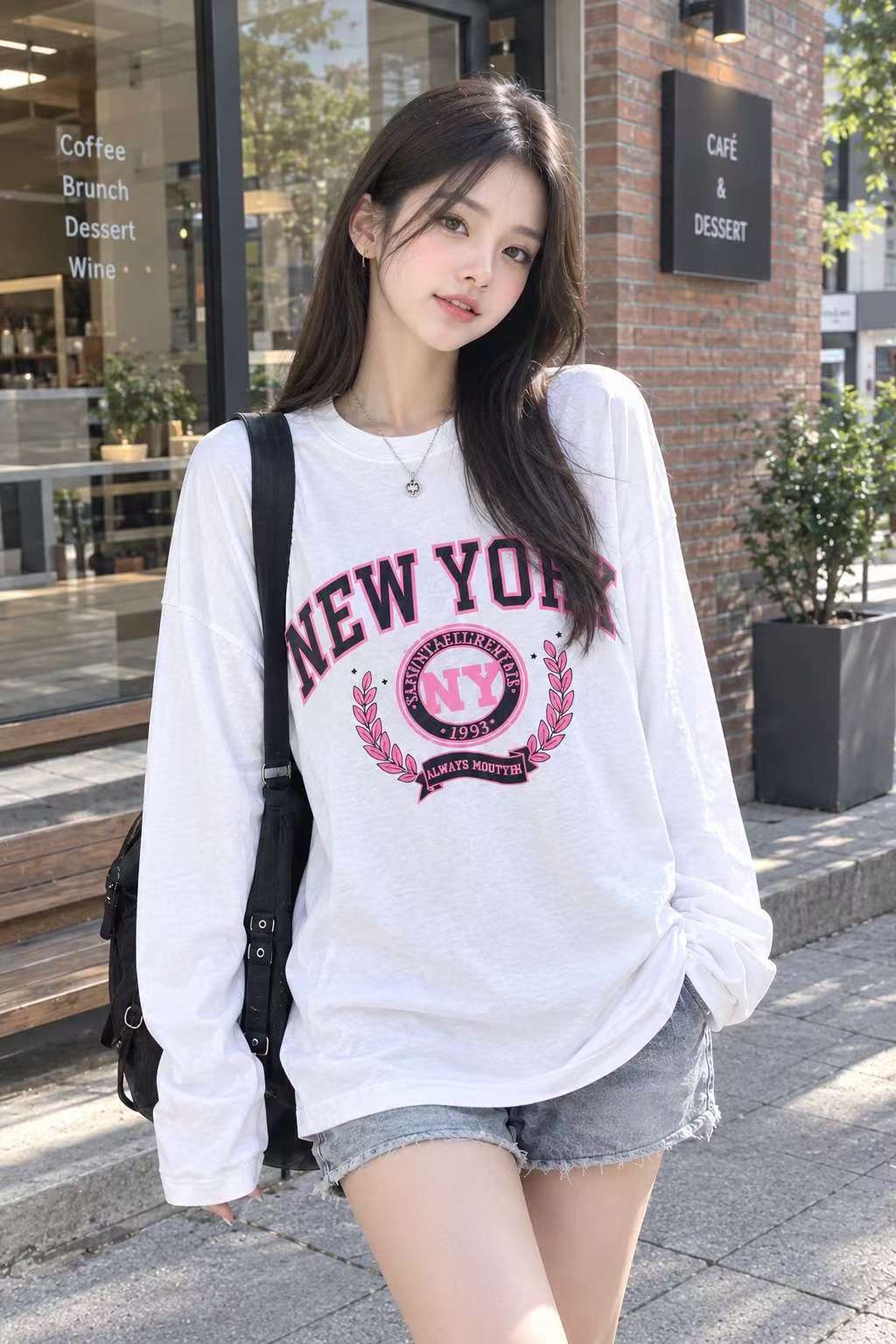 CHOCO CARAMEL韓國代購女士新品人氣時尚休閑真品長袖T恤B CLOTHES長袖T恤