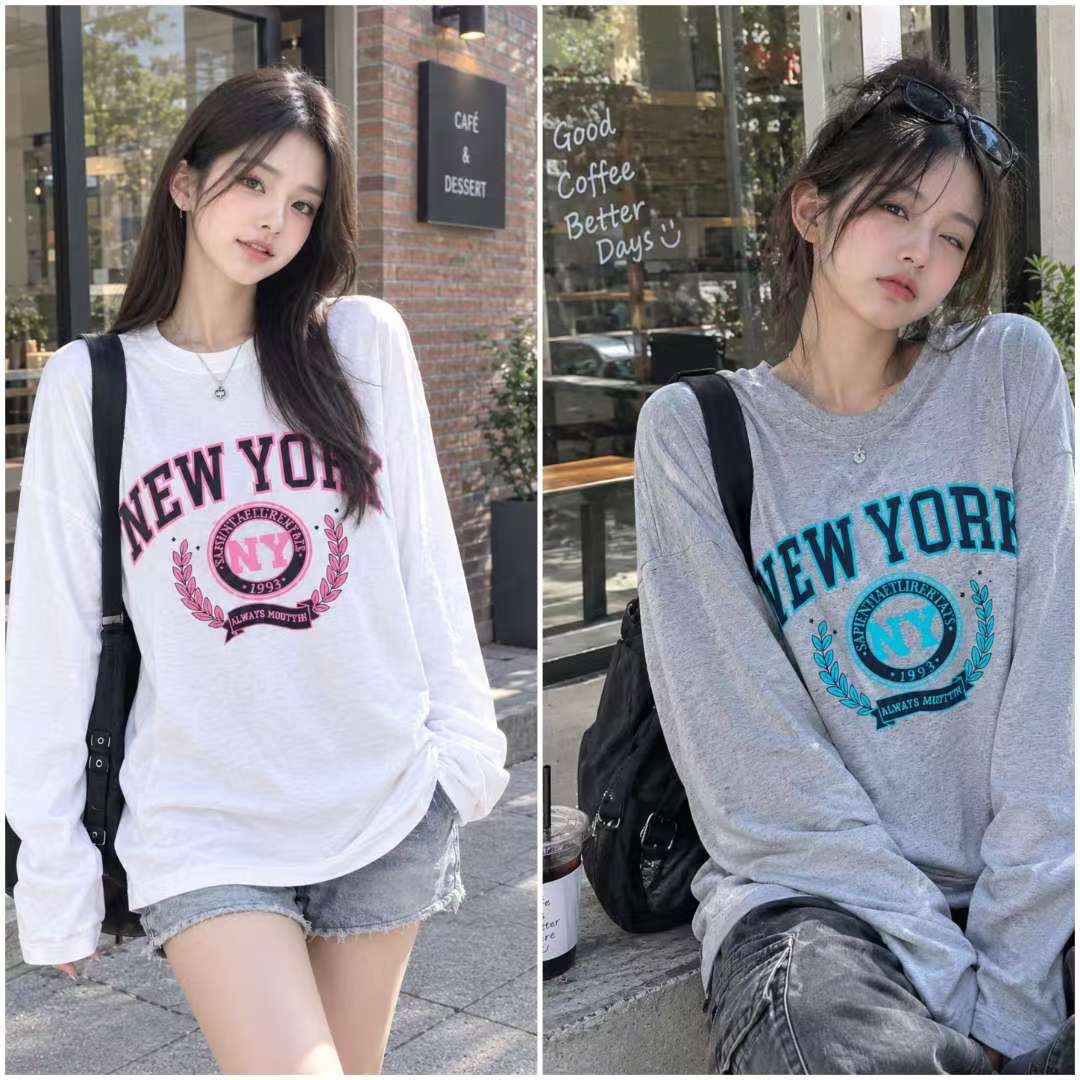 CHOCO CARAMEL韓國代購女士新品人氣時尚休閑真品長袖T恤B CLOTHES長袖T恤
