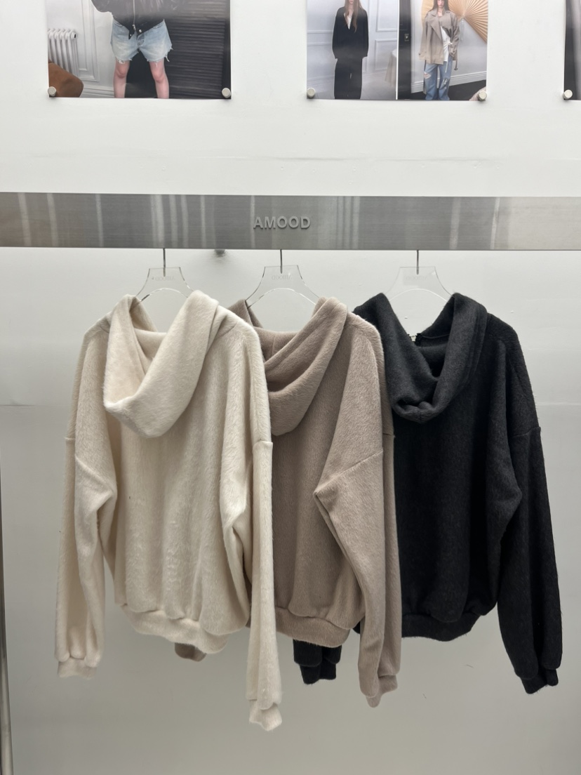 AMOOD東大門代購女裝新品人氣真品熱賣休閑衛衣安哥拉拉鏈AMOOD衛衣