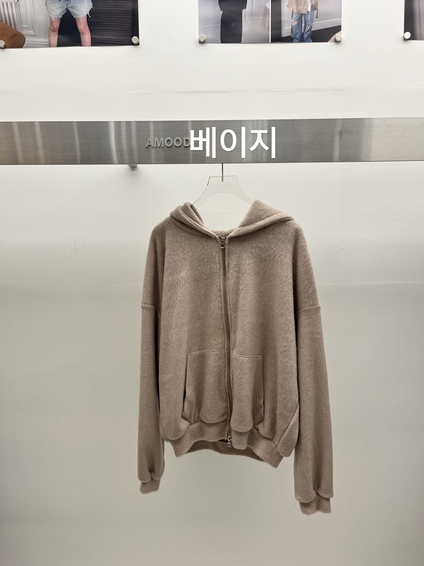 AMOOD東大門代購女裝新品人氣真品熱賣休閑衛衣安哥拉拉鏈AMOOD衛衣圖色2