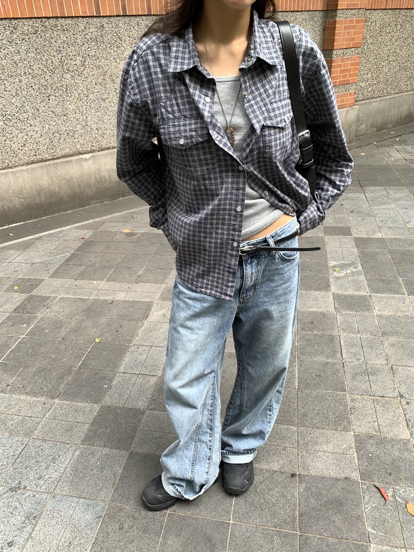 ROMANTICIZE東大門代購女裝新品熱賣休閑時尚襯衫蕾絲衫格子ROMANTICIZE襯衫/蕾絲衫