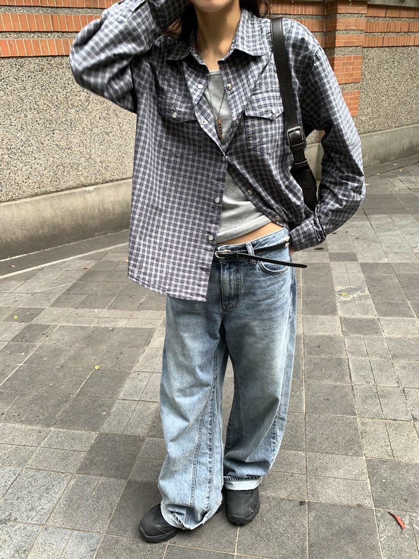 ROMANTICIZE東大門代購女裝新品熱賣休閑時尚襯衫蕾絲衫格子ROMANTICIZE襯衫/蕾絲衫
