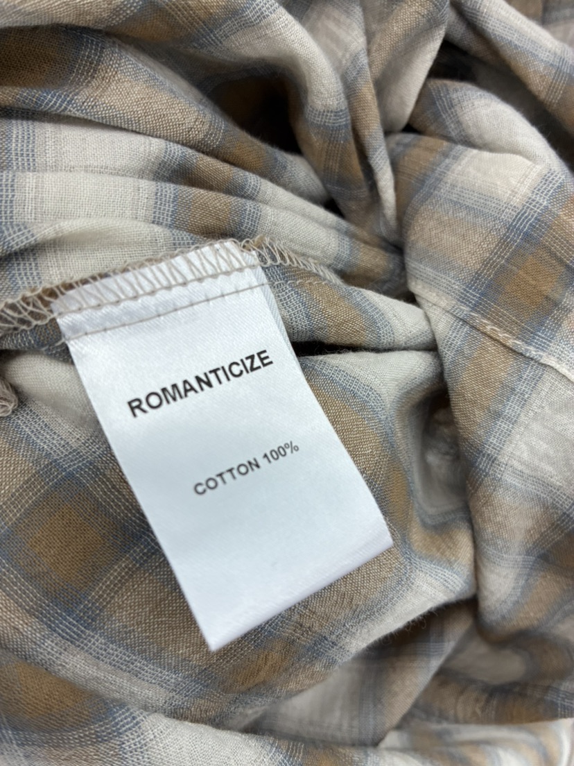ROMANTICIZE韓國直郵女裝新品人氣推薦時尚襯衫蕾絲衫格子ROMANTICIZE襯衫/蕾絲衫