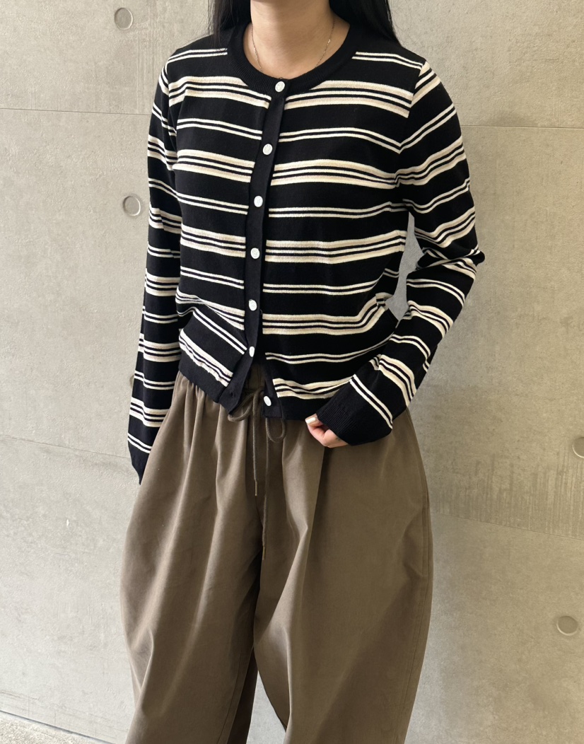 LEEHEE韓國直郵女士新款時尚人氣休閑推薦真品熱賣開衫條紋LEEHEE開衫