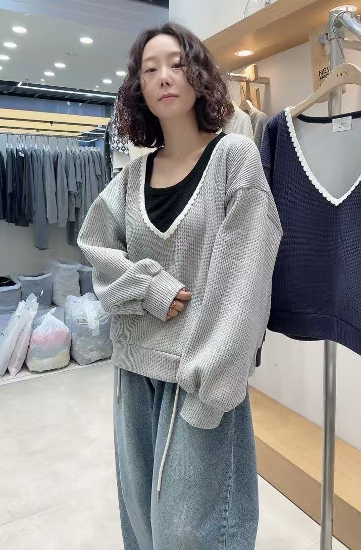 NEAR東大門代購女裝新品推薦時尚熱賣真品人氣休閑衛衣蕾絲NEAR衛衣