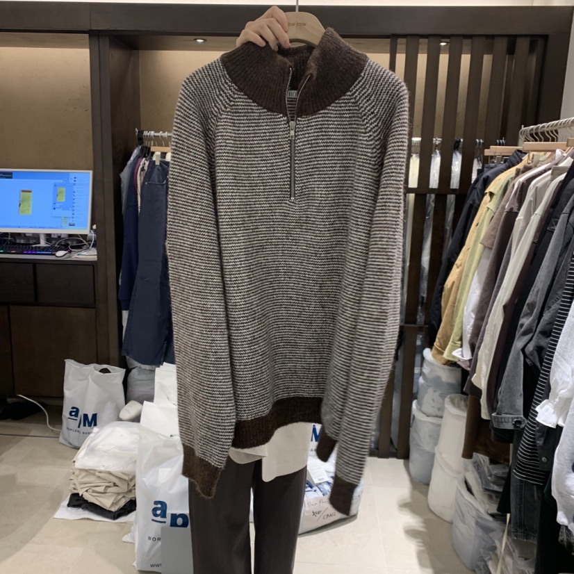 RAWROW韓國代購女裝新品推薦休閑熱賣時尚人氣真品毛衣拉鏈RAWROW毛衣圖色1