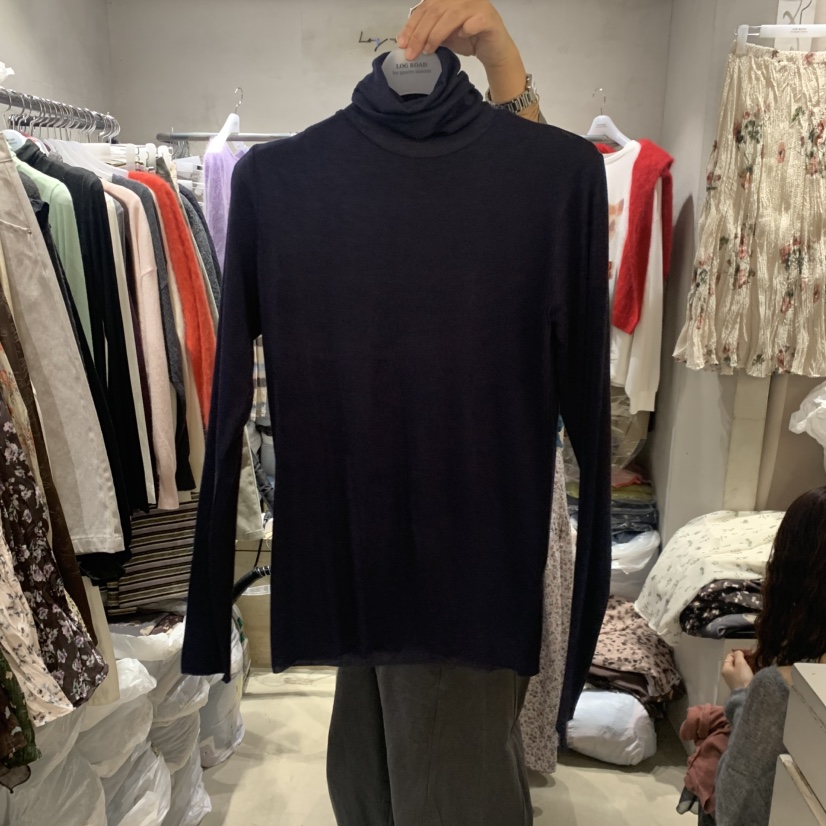 LOGROAD東大門直郵女裝新品時尚推薦真品休閑人氣長袖T恤LOG ROAD長袖T恤圖色3深藍色