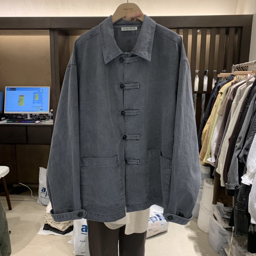 RAWROW東大門代購女士新品人氣休閑時尚熱賣真品夾克水洗RAWROW夾克圖色1水洗藍