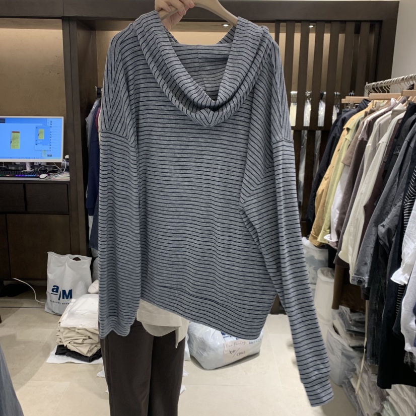RAWROW東大門直郵女士新款人氣時尚熱賣休閑真品衛衣條紋RAWROW衛衣
