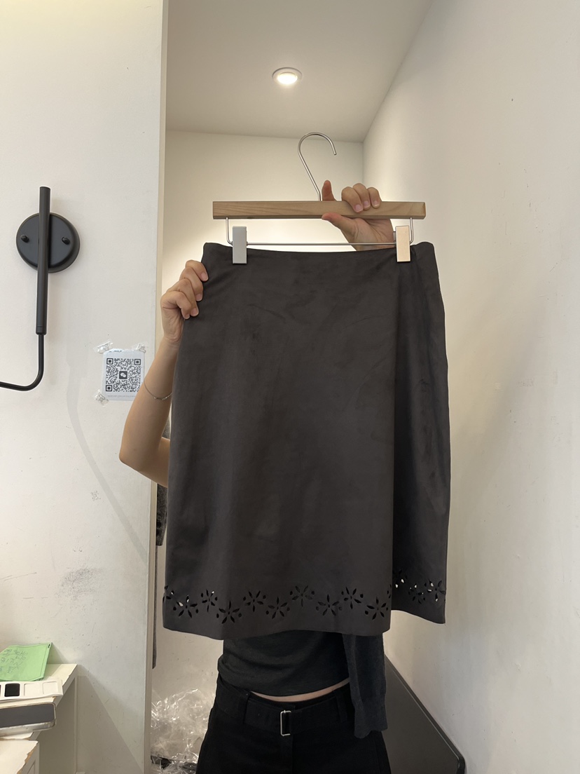 OUVIR東大門代購女士新款時尚人氣推薦半身裙中短裙麂皮鏤空O.V.R/OUVIR半身裙/中短裙