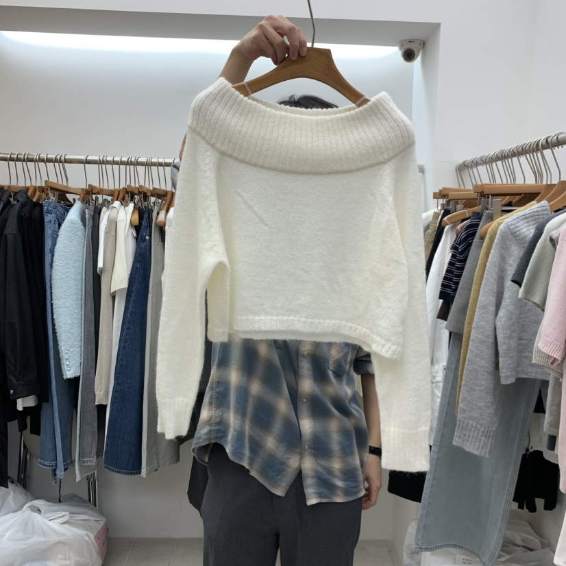 DRESS ROOM東大門代購女裝新款熱賣休閑人氣推薦針織衫蓬松DRESS ROOM針織衫圖色1