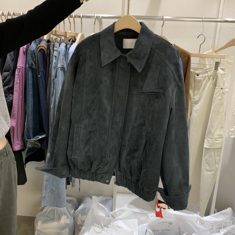 IFU HOUSE韓國代購女裝新品真品推薦人氣熱賣夾克絨面革IFU HOUSE夾克圖色2