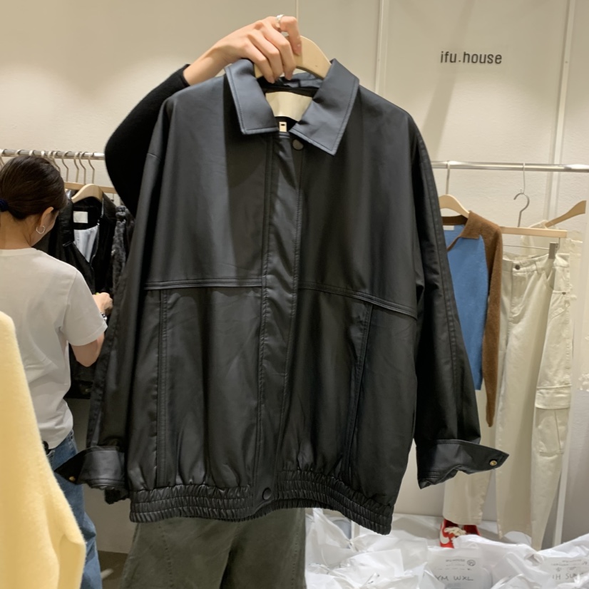 IFU HOUSE東大門代購女裝新款休閑熱賣真品推薦夾克皮革IFU HOUSE夾克圖色2