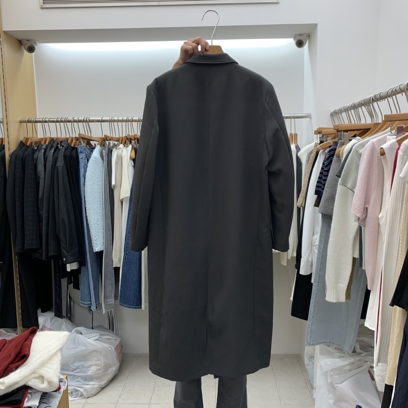 DRESS ROOM東大門實拍女士新品熱賣休閑人氣推薦中長款大衣DRESS ROOM中長款大衣