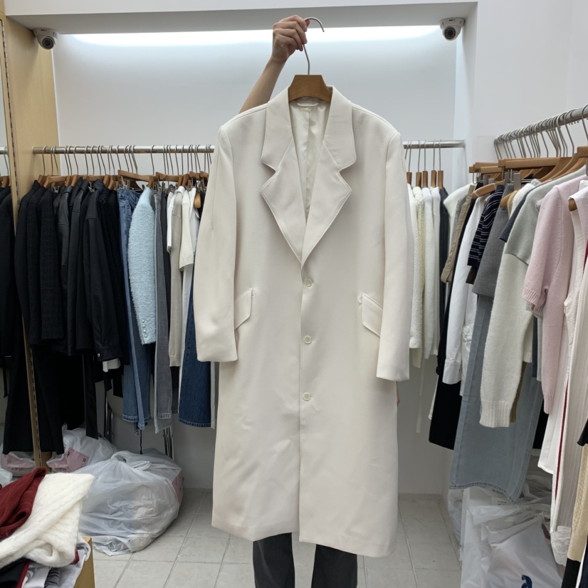 DRESS ROOM東大門實拍女士新品熱賣休閑人氣推薦中長款大衣DRESS ROOM中長款大衣圖色1