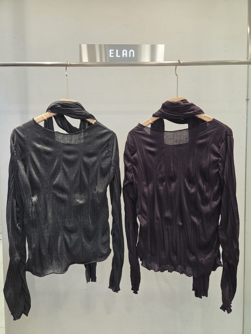 ELAN韓國代購女士新款推薦休閑時尚真品襯衫蕾絲衫含圍巾ELAN襯衫/蕾絲衫
