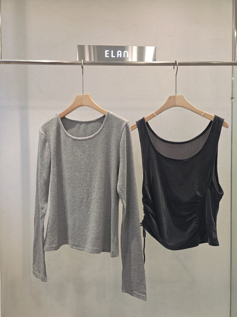 ELAN東大門代購女士新品熱賣時尚真品人氣休閑套裝天鵝絨ELAN套裝