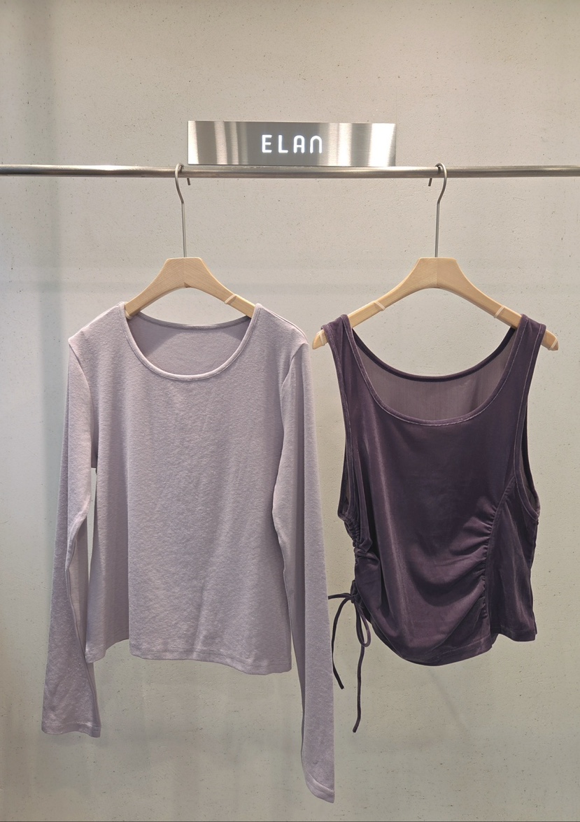 ELAN東大門代購女士新品熱賣時尚真品人氣休閑套裝天鵝絨ELAN套裝