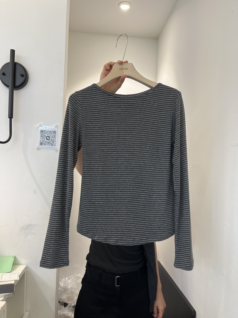 OUVIR東大門實拍女裝新品時尚熱賣推薦真品長袖T恤船領磨毛O.V.R/OUVIR長袖T恤圖色4