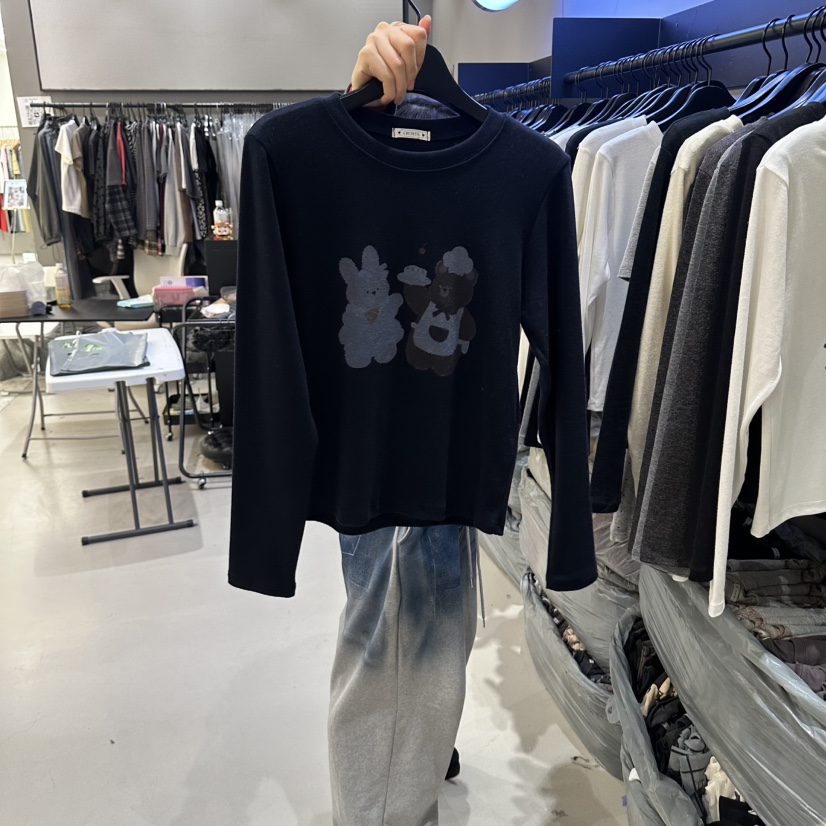 CREDITO東大門代購女裝新品真品休閑時尚熱賣推薦長袖T恤CREDITO長袖T恤圖色3