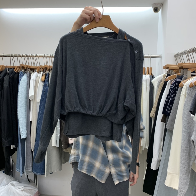 DRESS ROOM東大門直郵女裝新款人氣推薦休閑熱賣套裝紐扣DRESS ROOM套裝圖色2